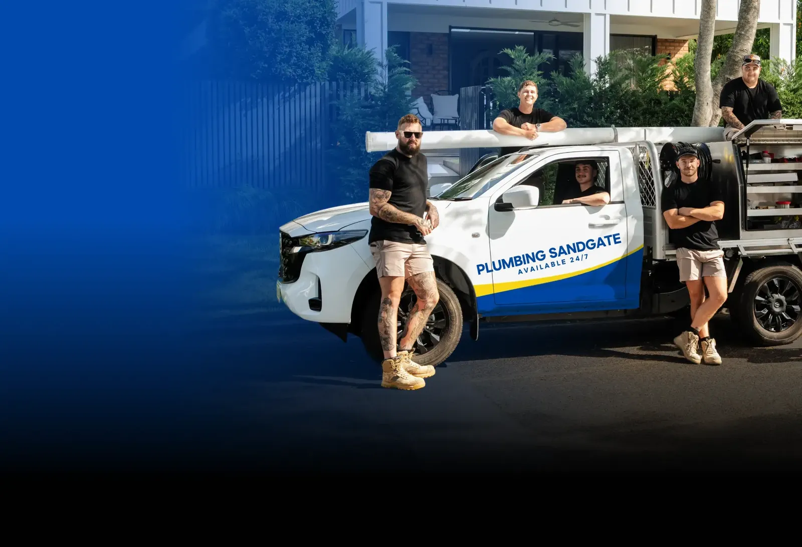 Plumbing Sandgate team with the ute
